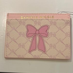 Danielle Nicole Pink and Cream Bow Card Holder